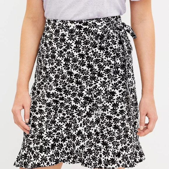 LOFT Daisy Ruffle Wrap Skirt - Picture 2 of 8